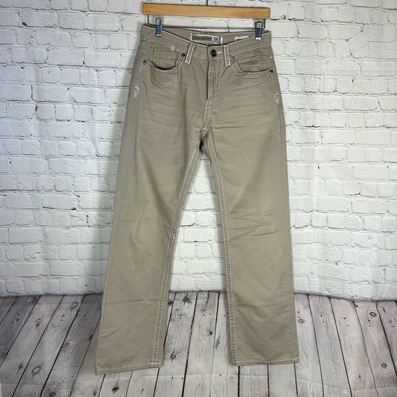 BKE Casuals  Men’s Tyler Straight Jeans size 28W x 32L Tan Khaki Chino Pants - Picture 1 of 10